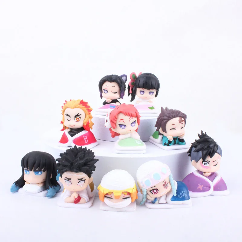 

5pcs/lot Lovely Japan Anime Q Version Demon Slayer In Sleep PVC Model Doll Action Figure Toys Desktop Ornaments for Kids Gifts