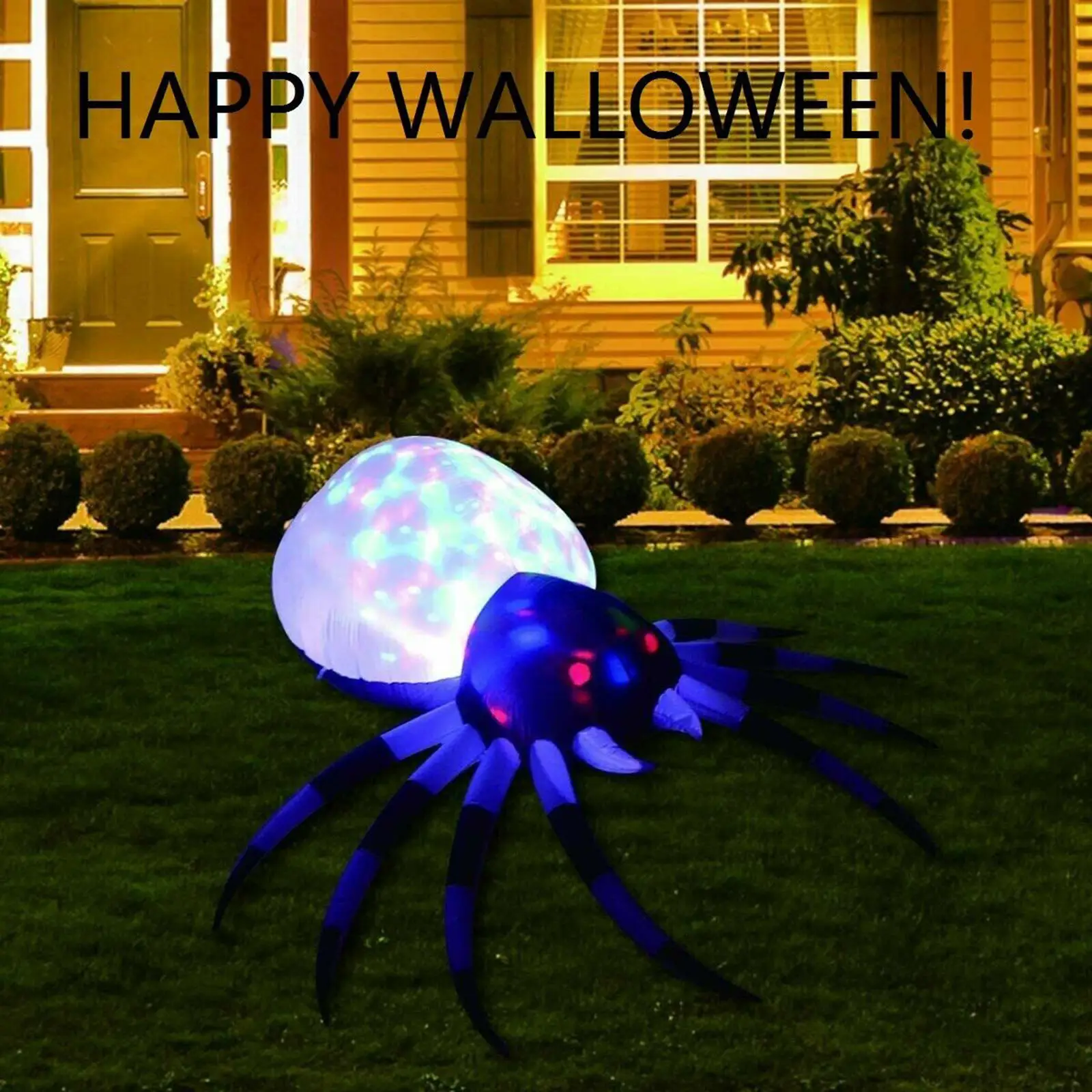 

Гигантский надувной паук, украшение для заднего двора в виде животного на Хэллоуин, модель черного паука 2,4 м фута, воздушный шар