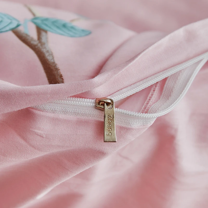 Розовый цветок пододеяльник комплекты из чистого хлопка близнец полный один