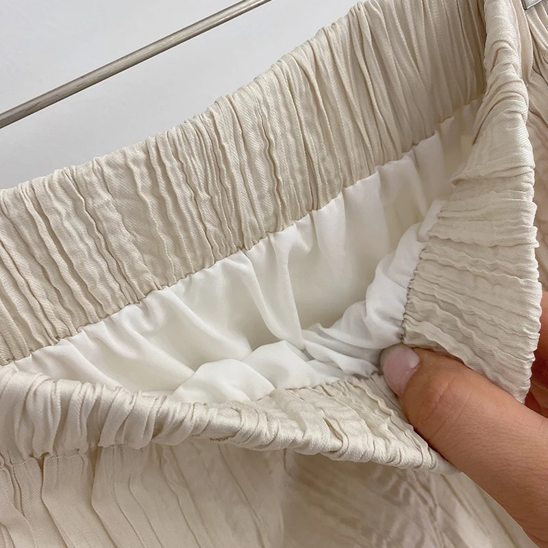 

TIGENA Vintage Folds Midi Long Skirt Women Fashion 2021 Summer Elegant Solid High Waist Pleated Mid-length Skirt Female Ladies