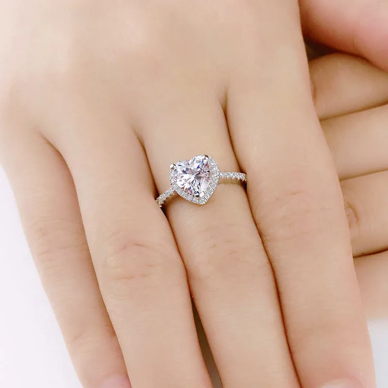 0.8CT 1.2CT создания Свадебные обручальные кольца для женщин 925 стерлингового серебра