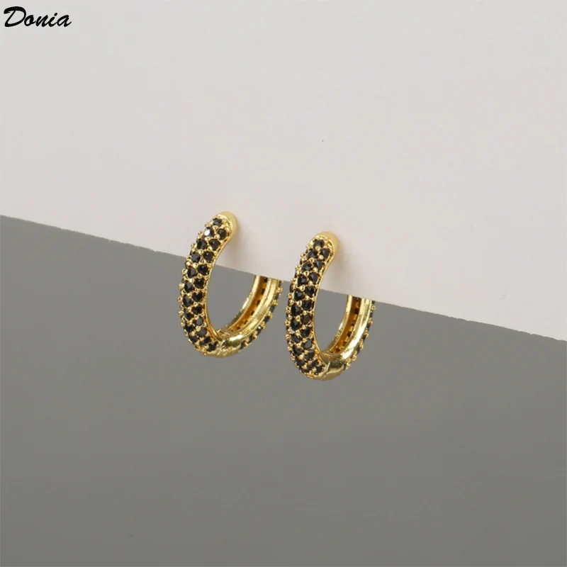 

Donia Jewelry European and American new fashion luxury circle earrings female copper micro-inlaid AAA zircon earrings