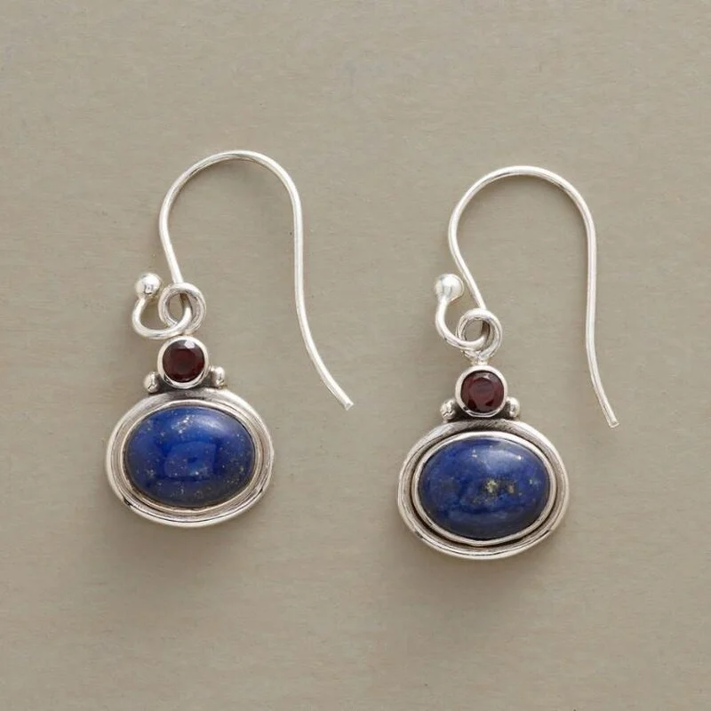 

Small and exquisite blue stone women's matching earrings round irregular Earrings women's simple and versatile Earrings