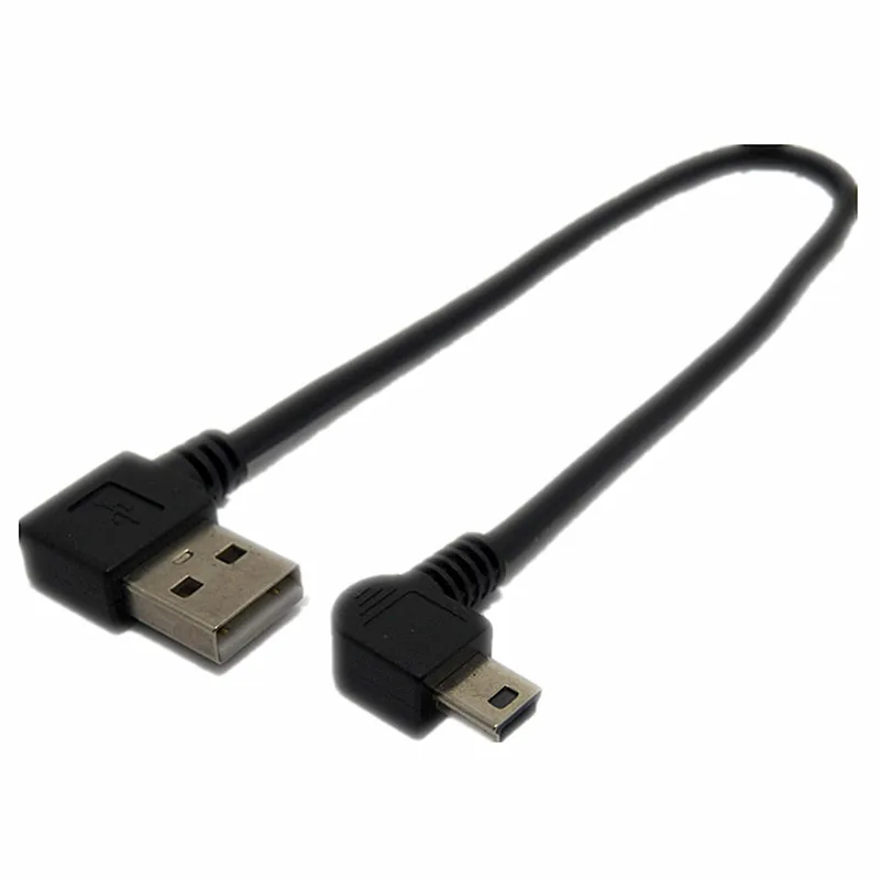 USB 2.0 Right angled 90 degree male to mini Left Charging data cable for MP3 GPS |