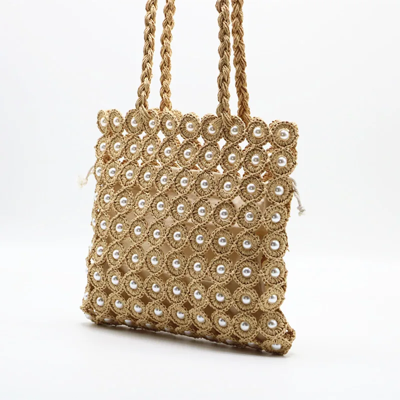 Модная сумка с жемчужинами Женская дорожная клатч богемная пустотелая