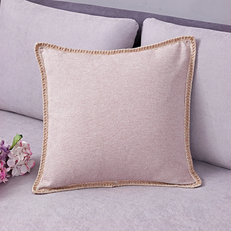

2pcs Pillowcase Hemp Rope Braided Lace Pillow Cover Cotton Linen 45*45cm Cushion Cover For Home Sofa Seat Pillow Case Decoration