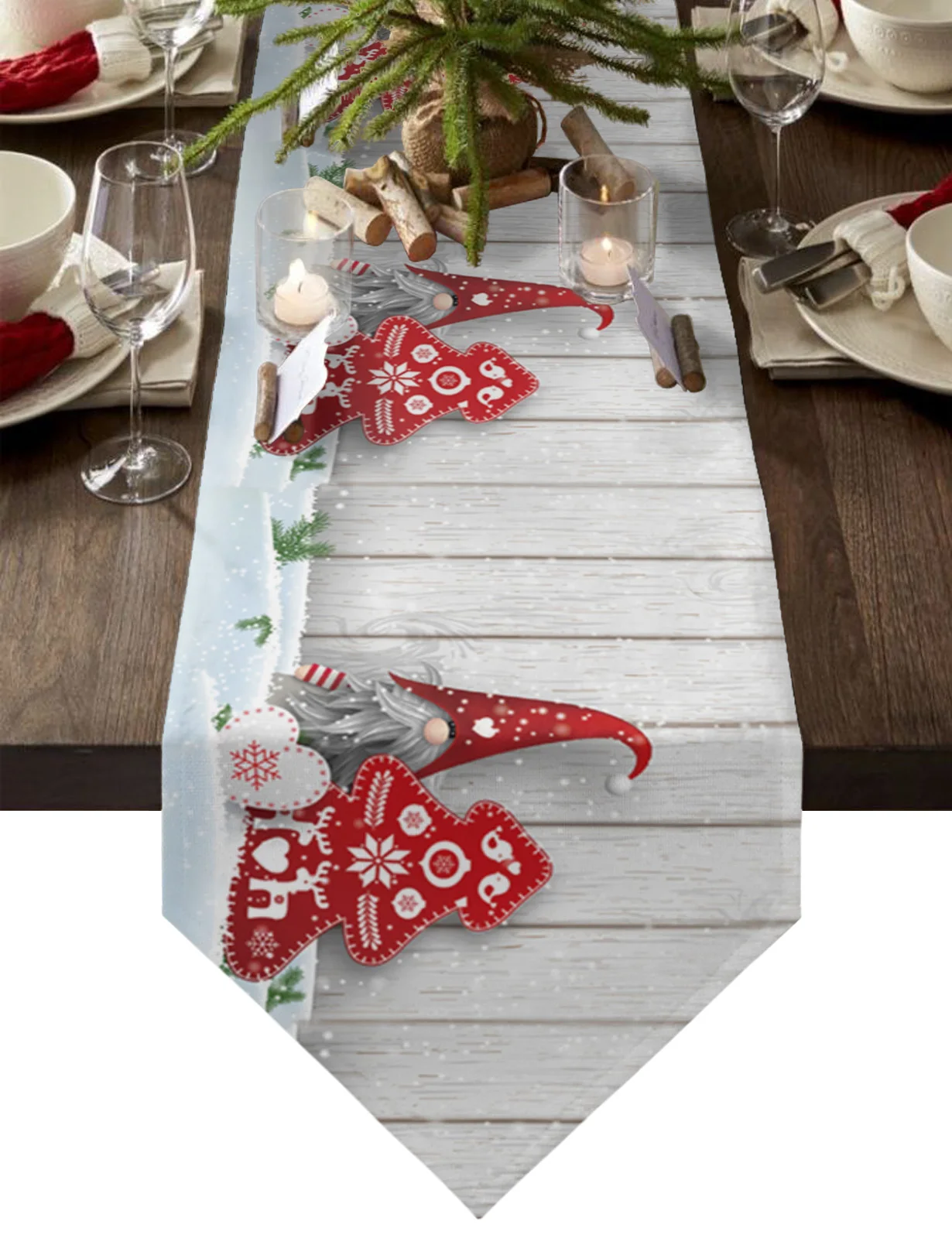 Новогодняя скатерть из гнома под дерево Настольная Декоративная для дома