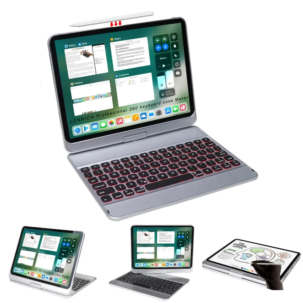 Чехол с клавиатурой 3rd Gen для 2018 чехол bluetooth клавиши радужной подсветкой вращение
