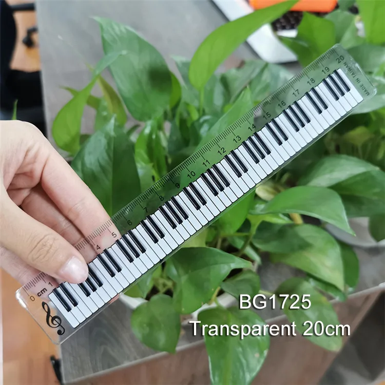Transparent 20cm Офисные принадлежности, 1 шт., музыкальная линейка, линейки для учеников начальной школы, детская живопись, измерительная шкала, креативная линейка - Цвет: Transparent 20cm