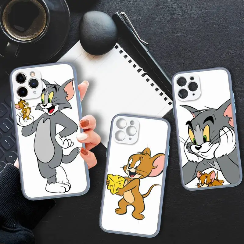 Чехол для телефона с изображением кошки и мыши цветной бампер противоударный