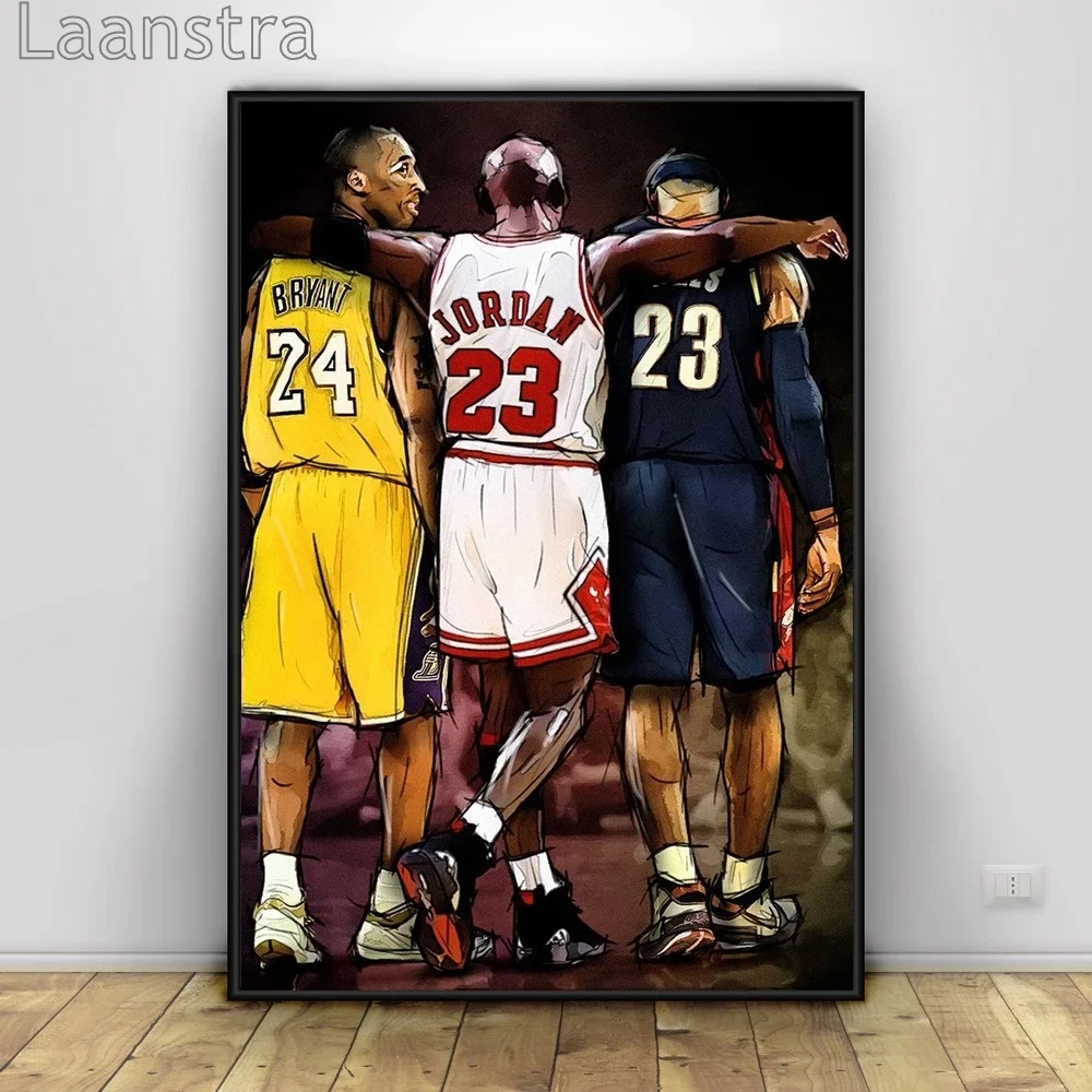 

Kobe Bryant Michael Lebron James Poster Basketball Stars Wall Art Canvas Wall Pictures for Living Room Home Decor Boys Room