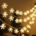 2022 1,5 м3 м светодиодная гирлянда в виде снежинок сказосветильник гирлянда s гирлянда светодиодный светильник гирлянда на батарейках новогодние и рождественские украшения
