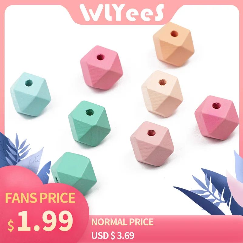 WLYeeS граненые квадратные конфетные цвета деревянные бусины Восьмиугольные