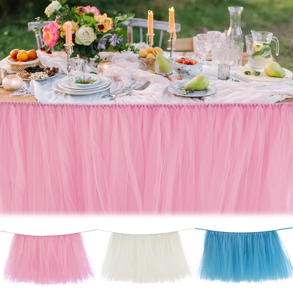 1 шт. юбка пачка для стола фатиновая посуда торжества Свадебные украшения