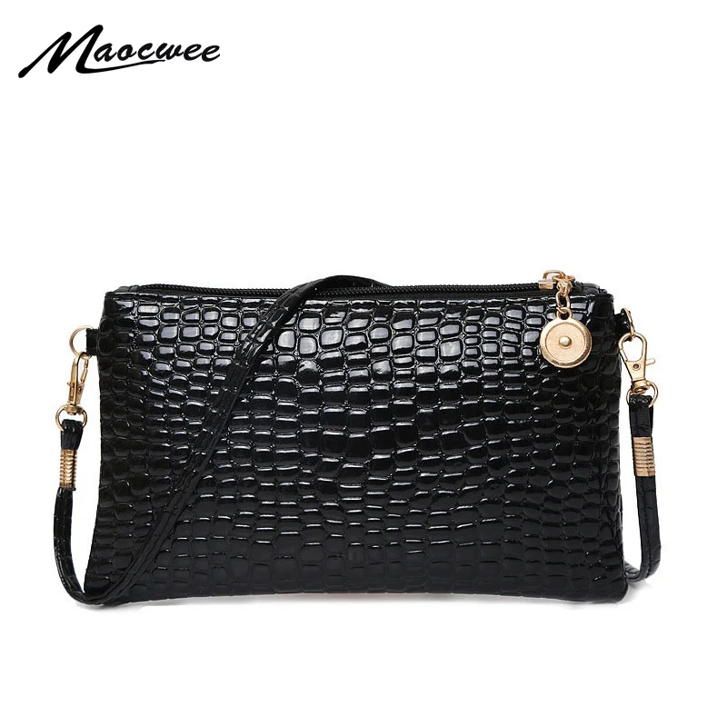 

Women Simple Bag Black Crocodile Female Shoulder Bags PU Leather Casual Fashion Ladies Evening Party Small Crossbody Bags Bolsos