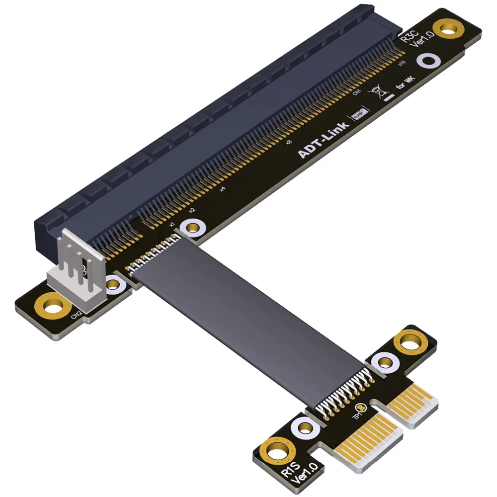 

Gen3.0 PCIe Riser Card 1x to 16x Adapter No Need USB w Power Cable PCI-E x1 x16 GPU Riser Adapter for Bitcoin Mining NVIDIA AMD