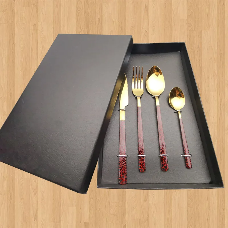 Забавный пылкий Западный набор ножей из нержавеющей стали вилка ложка посуды