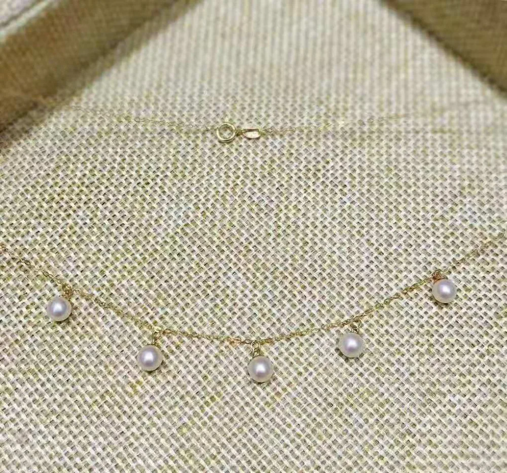 Новинка! Ожерелья с натуральным жемчугом 18k желтого золота модные ювелирные изделия для женщин Свадебные рубиновые серьги