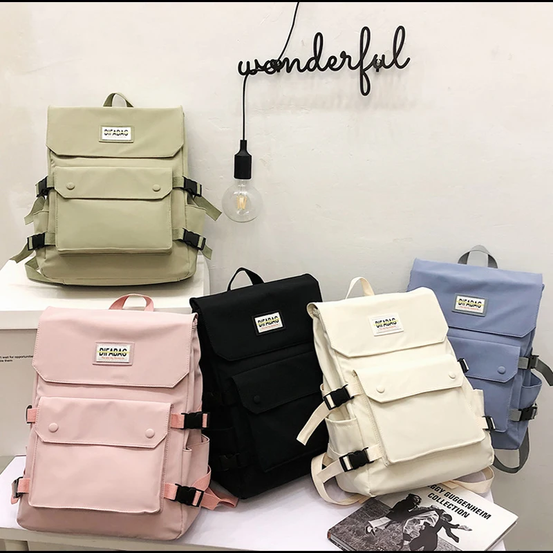 

Nylon Schoolbag Fashion Trend All-match Shoulder Bag Harajuku Korean High School College Student Backpack Men and Women Backpack