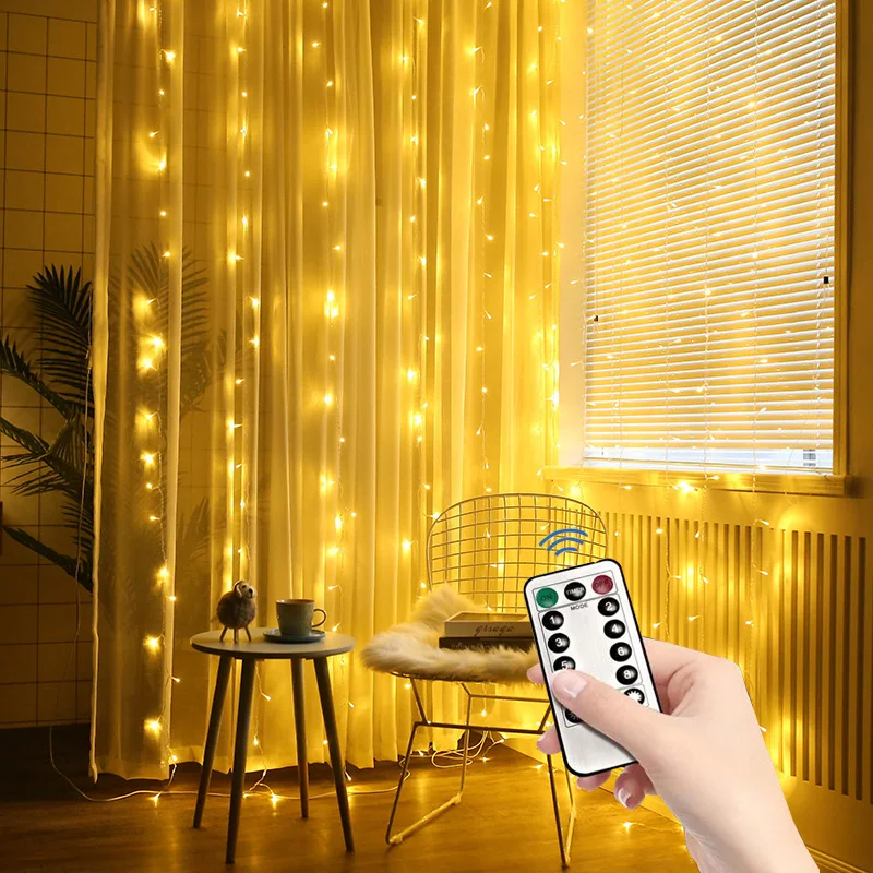 3M USB Power LED Light  Decorations for New Year  Home Curtain String Light Flash Fairy Garland Home Decor Christmas  2022