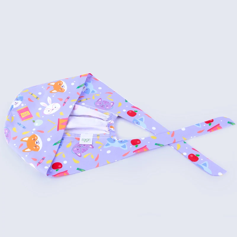 

Cute Bunny Print Scrub Caps For Women Rabbit Pattern Hats PET Shop Work Cap 100% Cotton Dust Proof Chelf Hats Unisex Adjustable
