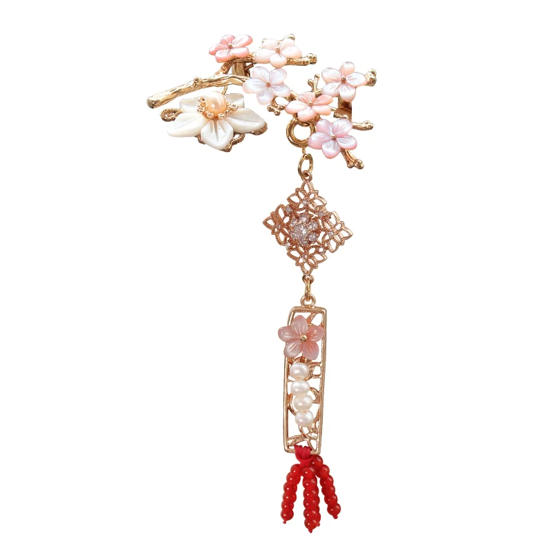 Розовая Цветочная Брошь с кисточкой позолоченные женские аксессуары броши в