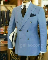 bluekhakiblack blazer for men casual style peak lapel blazers new arrival fashion party double breasted men suit jacket xs 6xl