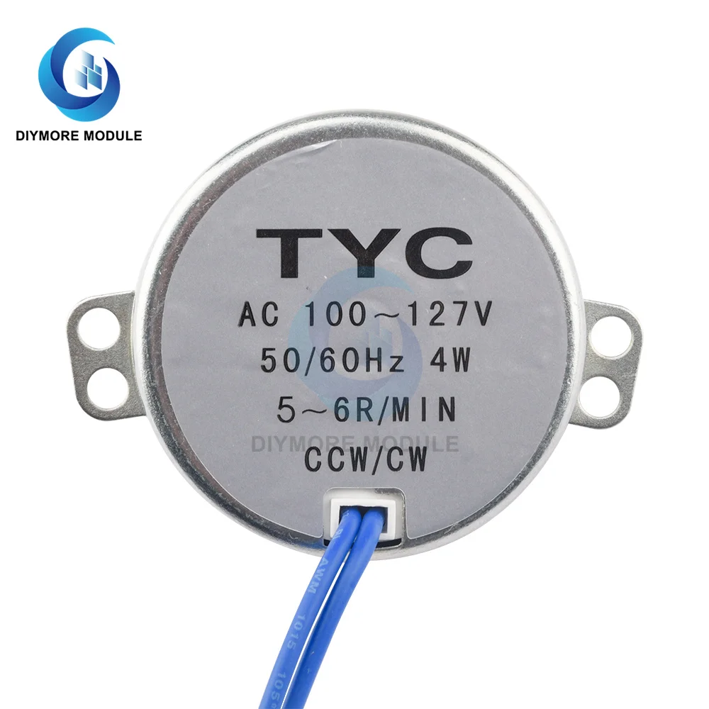 Синхронный двигатель с большим крутящим моментом, 50/60 Гц, переменный ток 100-127 в, 5-6 об./мин. CCW/CW 4W 2,5-3 об./мин.