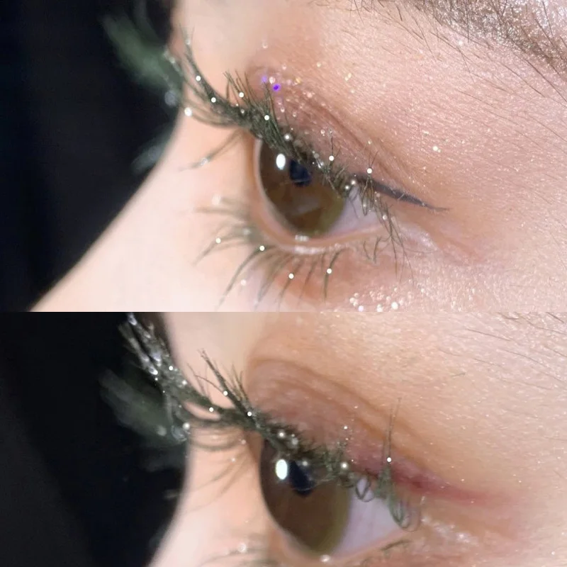 Стойкая водостойкая Алмазная Мерцающая блестящая пудра тушь для макияжа глаз