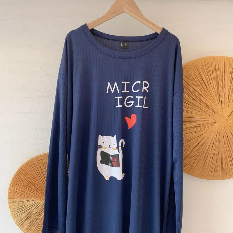 

Women Spring Nightdress Comfortp Cute Loose Long Dress Ladies Nightgown Full Sleeve Comfort Loose Modal Homewear
