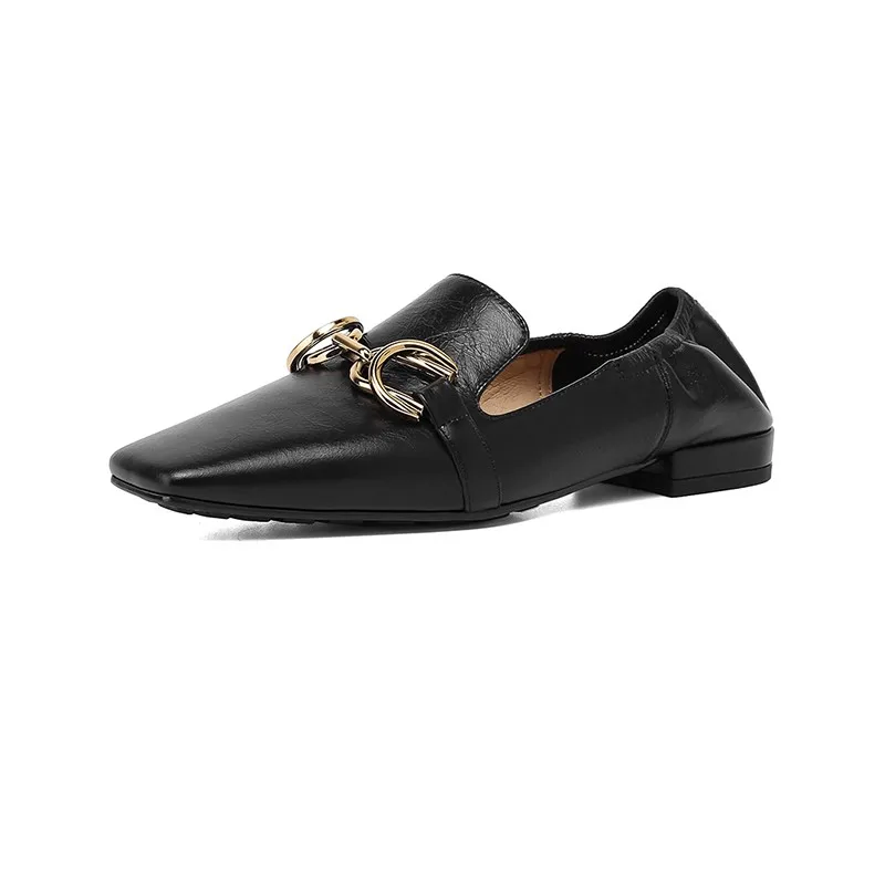 

Handmade Pumps Women Shoes With Low Heels Spring Autumn 2021 Square Toe Genuine Leather Comfortable Soft Casual Oxfords Shoes