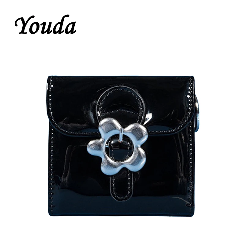 Youda Cute Women Purse PU Bright Leather Design Wallet Sweet Ladies Mini  Vintage Style Female Short Wallets  Card Bag