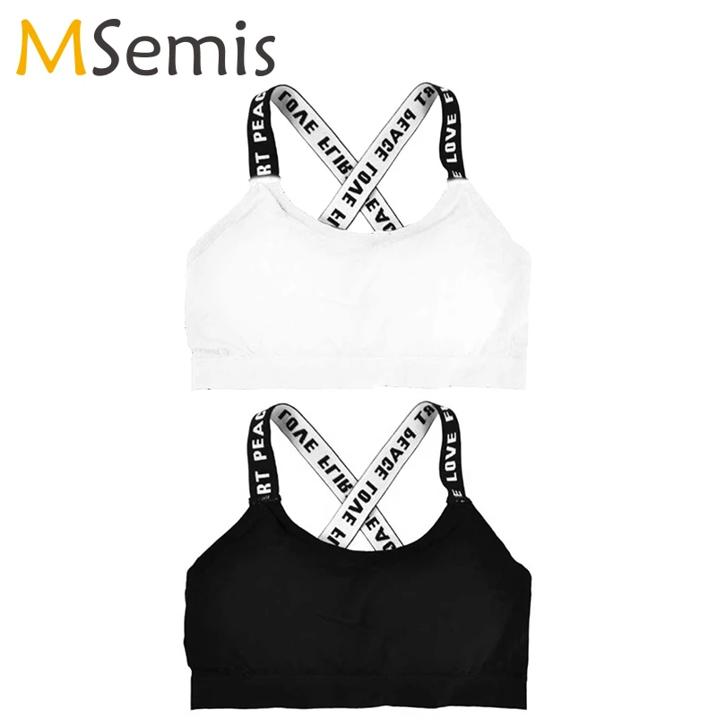 Танцевальный балетный бюстгальтер для девочек подростков Топ Спортивный Нижнее