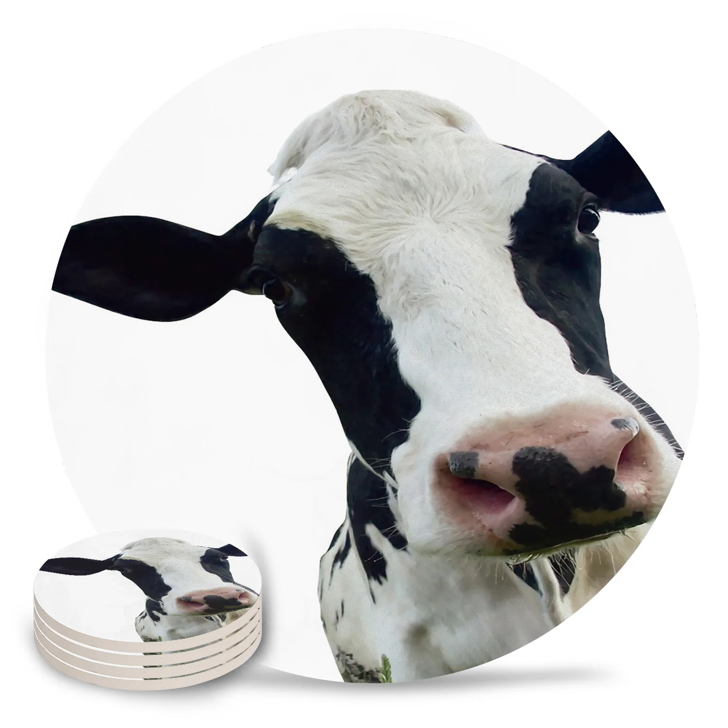 Корова Черный Белый подставка с животными термостойкая чашка кружка коврик Кофе