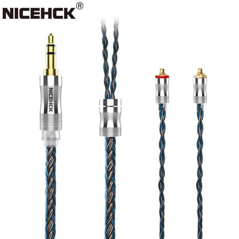 NiceHCK-Cable de auriculares C24-2 de cobre Chapado en plata, 24 núcleos, 3,5mm/2,5mm/4,4mm, MMCX/NX7/QDC/0,78, 2 pines, para MK3, LZ, A6, A7