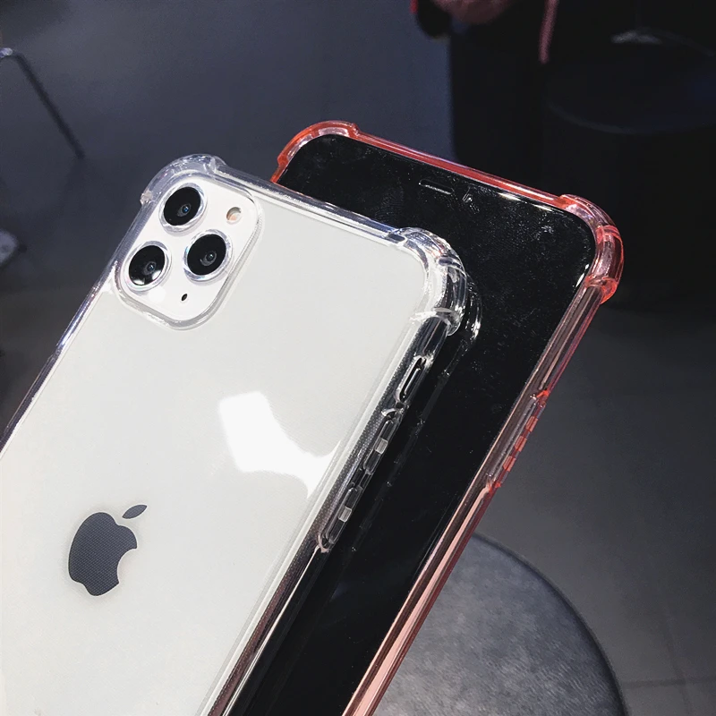 Shockproof Bumper Transparent Phone Case For iPhone 11 Pro Max X XS XR Xs 7 8 Plus Ultra Thin soft TPU Back Cover |