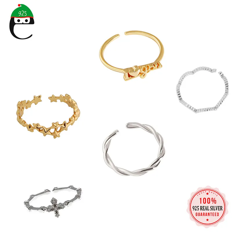 

ElfoPlataSi натуральная 925 стерлингового серебра милые оригинальные Star открытие кольцо на палец для женщин, Свадебная вечеринка, ювелирное издел...