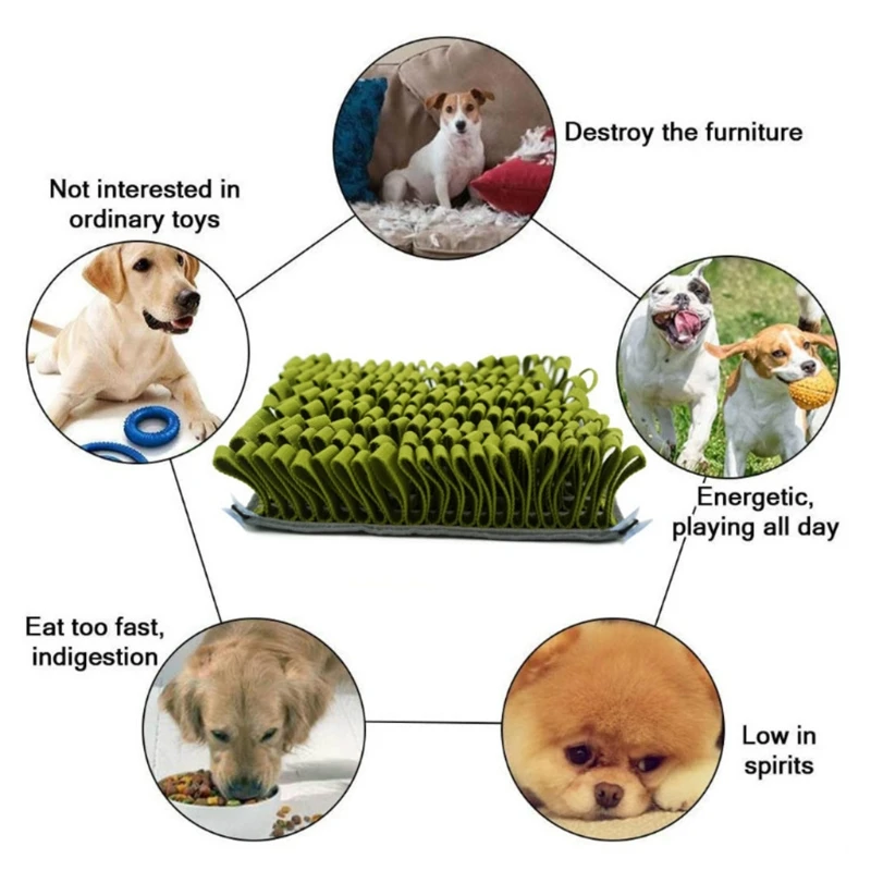 

Pet Dog Snuffle Mat Nose Smell Training Blanket Sniffing Pad Slow Feeding Bowl Food Dispenser Carpet Relieve Stress Puzzle