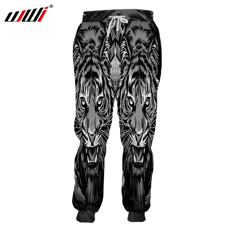 

UJWI Man Black White Funny Animal Pants 3D Printed Tiger Pattern Clothing Unisex Wholesale Men's Oversized Sweatpants