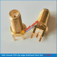 1x pcs rf connector socket sma female jack center solder pcb bulkhead nut clip edge mount lengthen 15mm coaxial rf adapters