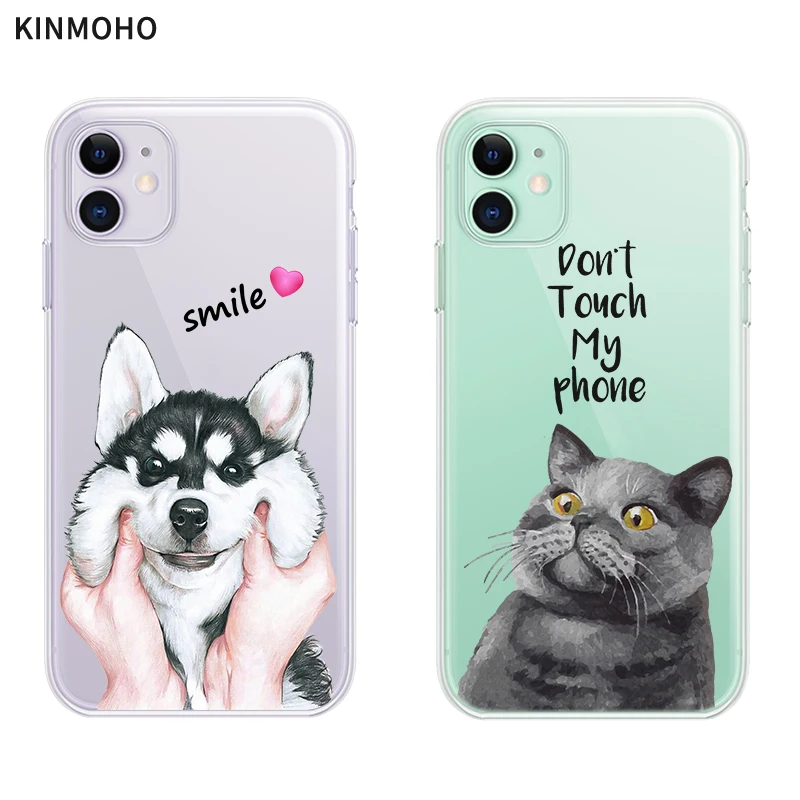Мягкий чехол для телефона с милой собакой iPhone 7 8 Plus 6s 6 5 5s SE прозрачный забавным
