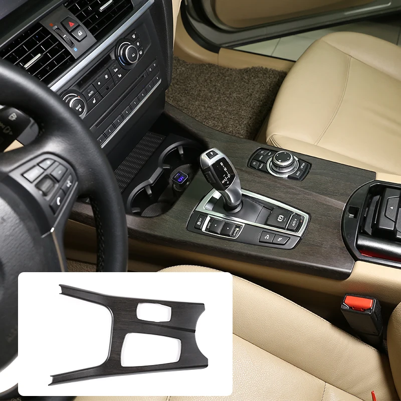 Для BMW X3 F25 X4 F26 2011 2017 древесина дуба зерна панель для рычага переключения передач