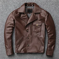 gu seemio factory batik dyeing cowhide skin genuine leather men motorcycles male jacket real leather coat outer garment suit