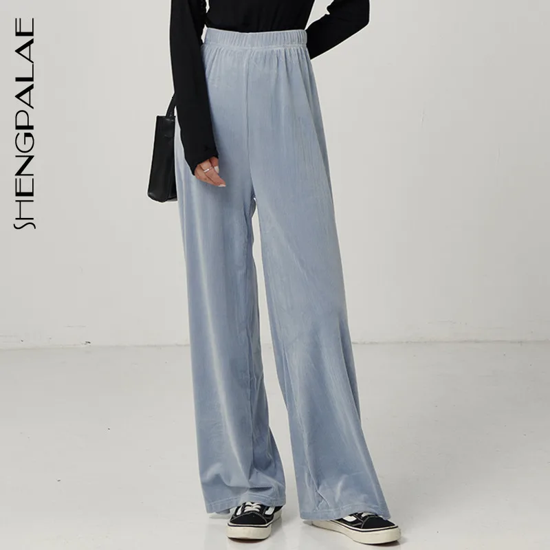 SHENGPALAE новинка 2019 Модные осенние женские широкие брюки Свободные повседневные
