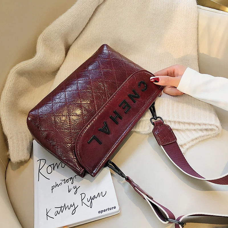 Lozenge модные сумки высокое качество кожа женские милая девушка широкий ремень