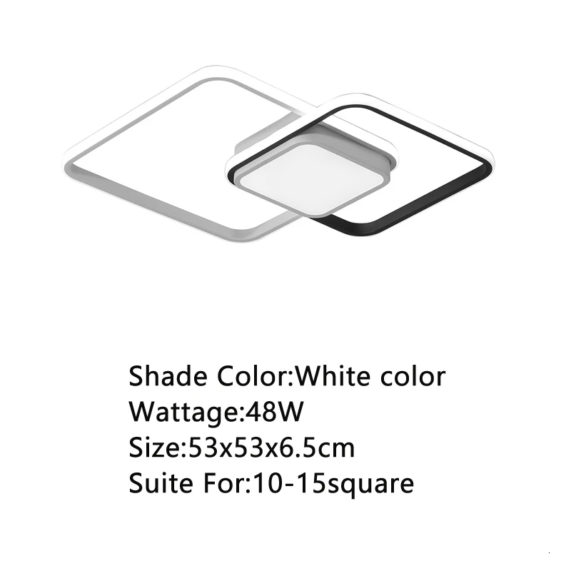 white 48w Люстра для гостиной спальни кабинет диммируемая 110V 220V белая+ черная Потолочная люстра со стразами - Цвет абажура: white 48w