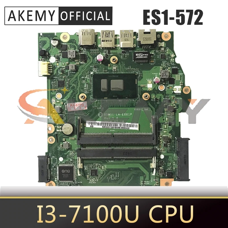 

For ACER Aspire ES1-572 i3-7100U Notebook Mainboard LA-E061P SR2ZW DDR4 Laptop Motherboard