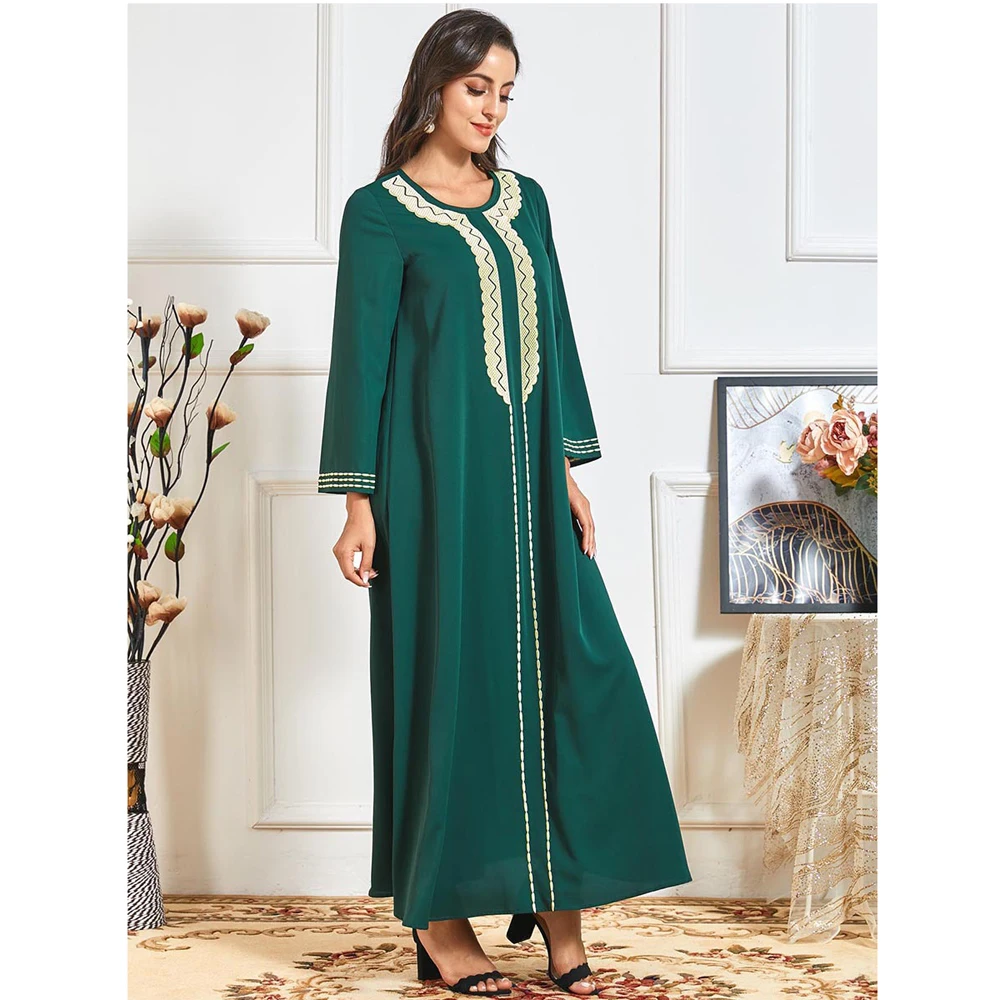 

Moroccan Abaya Dubai Kaftan Vintage Muslim Women Long Maxi Dress Party Gown Jilbab Islamic Clothing Ramadan Caftan Robe Eid Arab