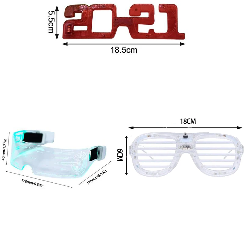 

LED Glasses EL Wire Neon Party Luminous LED Glasses Light Up Glasses Rave Costume Party Decor DJ SunGlasses Halloween Decoration