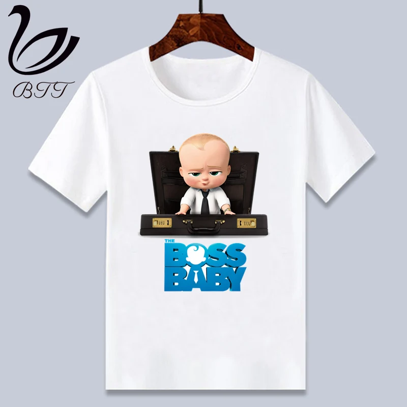 C Забавная футболка для мальчиков с героями мультфильма «Boss Baby»; Футболка с принтом; дизайнерские Детские футболки; детская одежда с короткими рукавами - Цвет: C
